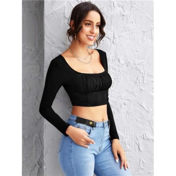 No Buckle Stretch Belt for Women/Men—2 Pack Elastic Invisible Belt for Jeans - Picture 3 of 7